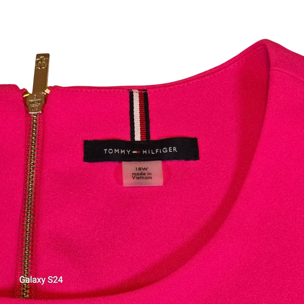 NWT  Tommy‎ Hilfiger Dress Women's 18W Pink Cold Shoulder Career Party Casual